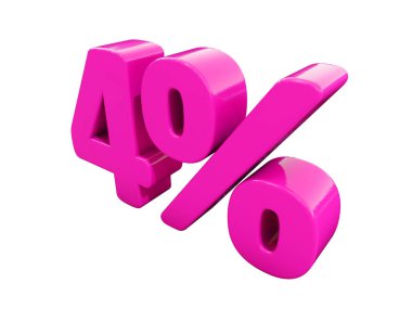 Yüzde 4 pembe işareti