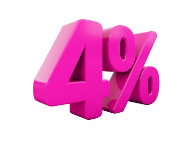 Yüzde 4 pembe işareti