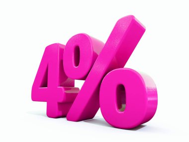 Yüzde 4 pembe işareti