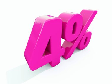 Yüzde 4 pembe işareti