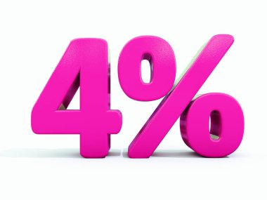 Yüzde 4 pembe işareti