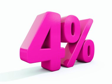 Yüzde 4 pembe işareti