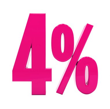 Yüzde 4 pembe işareti