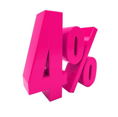 Yüzde 4 pembe işareti