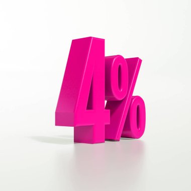 Yüzde 4 pembe işareti