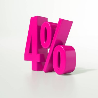 Yüzde 4 pembe işareti