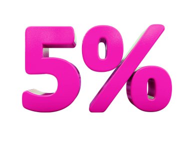 Yüzde 5'i pembe işareti