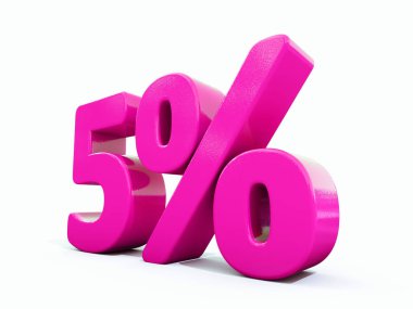 Yüzde 5'i pembe işareti