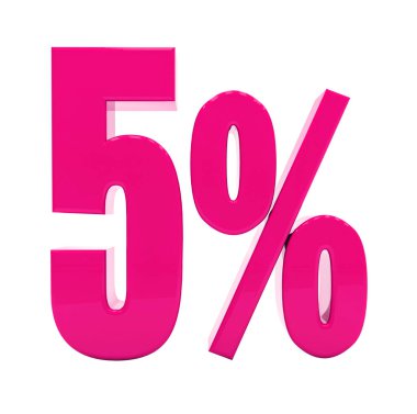 Yüzde 5'i pembe işareti