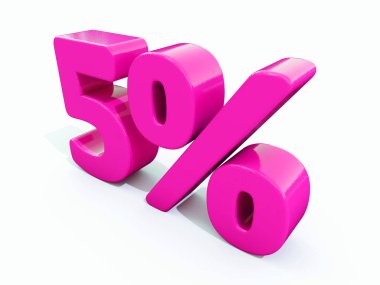 Yüzde 5'i pembe işareti