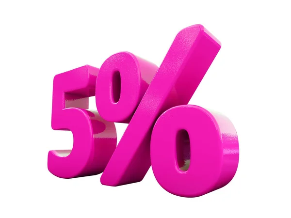5 százalékos rózsaszín jele — Stock Fotó