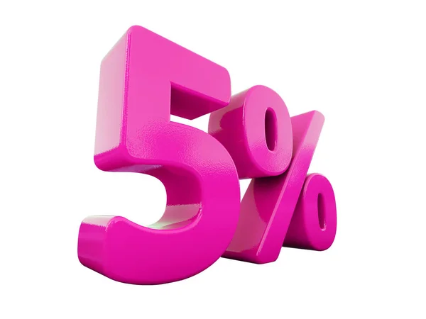 5 procent rosa skylt — Stockfoto