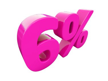 Yüzde 6 pembe işareti