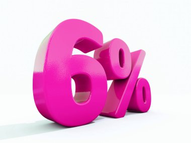 Yüzde 6 pembe işareti