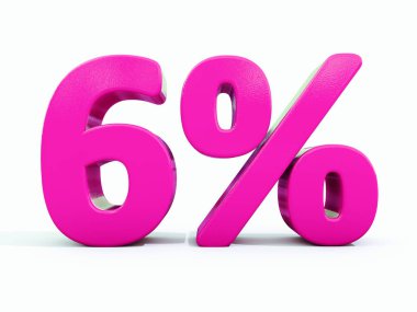 Yüzde 6 pembe işareti