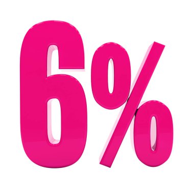 Yüzde 6 pembe işareti
