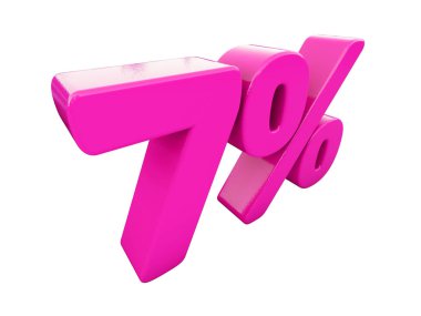 Yüzde 7 pembe işareti