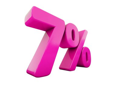 Yüzde 7 pembe işareti
