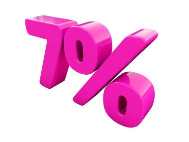 Yüzde 7 pembe işareti