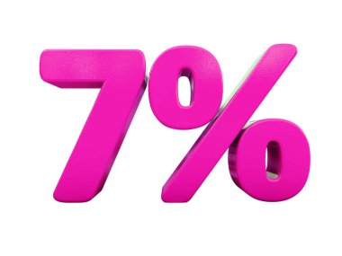Yüzde 7 pembe işareti