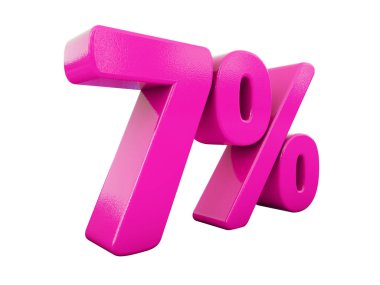 Yüzde 7 pembe işareti