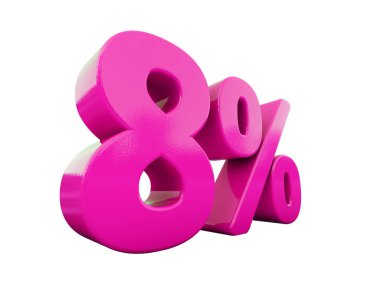 Yüzde 8 pembe işareti