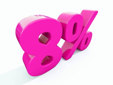 Yüzde 8 pembe işareti