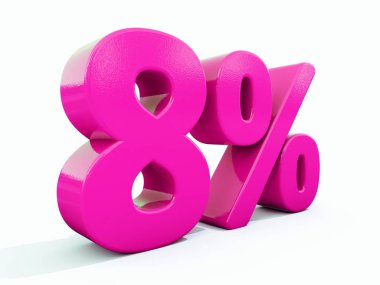 Yüzde 8 pembe işareti