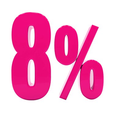Yüzde 8 pembe işareti