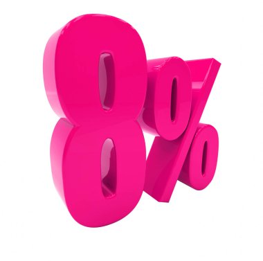 Yüzde 8 pembe işareti