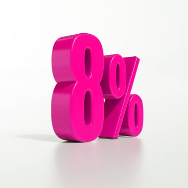Yüzde 8 pembe işareti