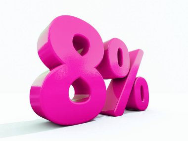 8 Percent Pink Sign clipart