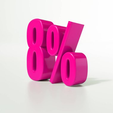 Yüzde 8 pembe işareti