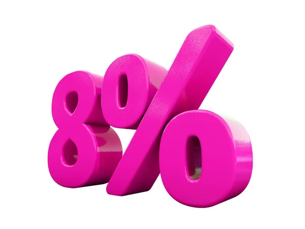 8 procent růžový znak — Stock fotografie