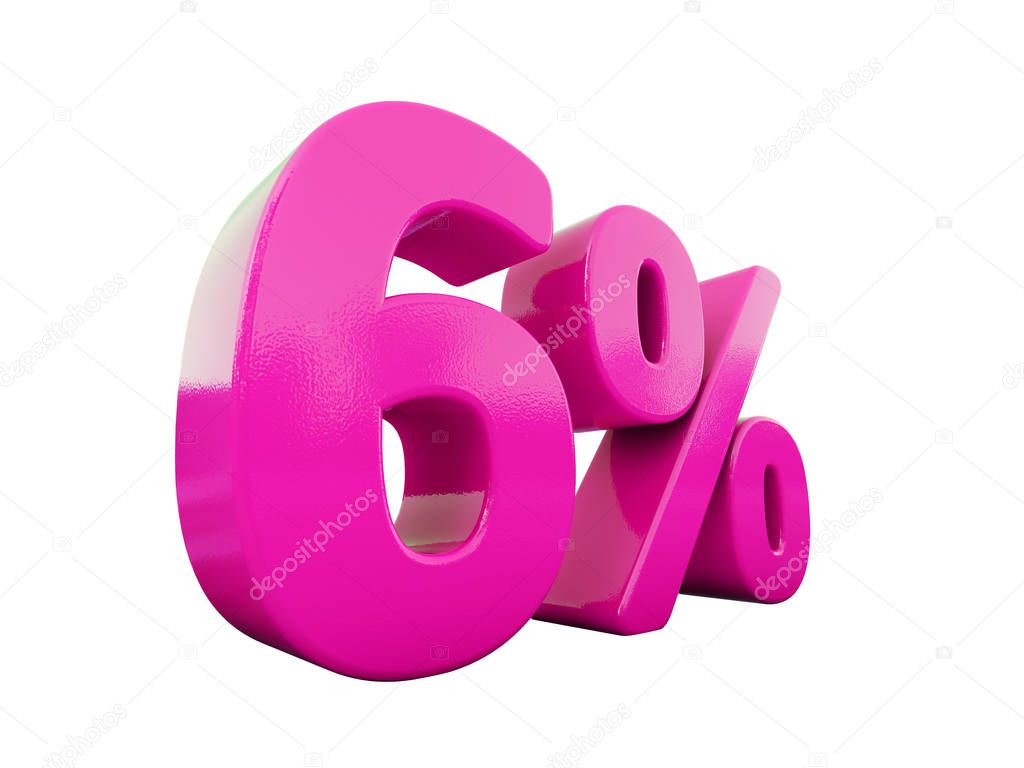 6 Percent Pink Sign