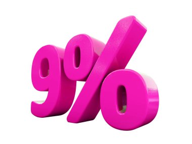 Yüzde 9 pembe işareti