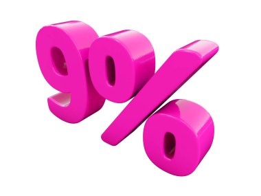 Yüzde 9 pembe işareti