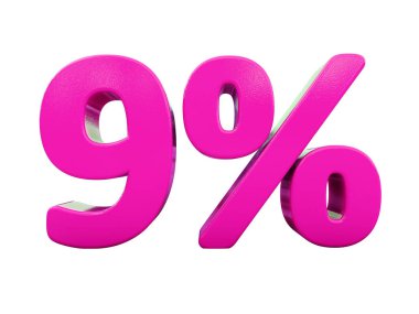 Yüzde 9 pembe işareti