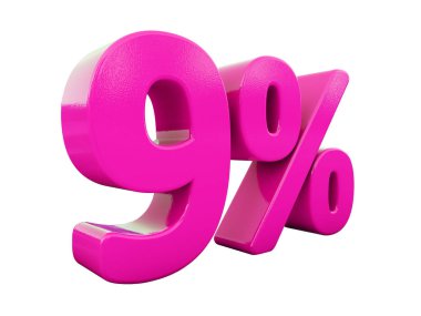 Yüzde 9 pembe işareti