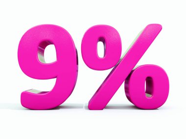 Yüzde 9 pembe işareti