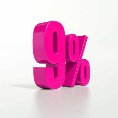 Yüzde 9 pembe işareti