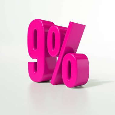 Yüzde 9 pembe işareti