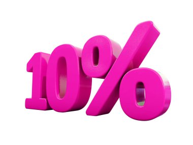 Yüzde 10 pembe işareti