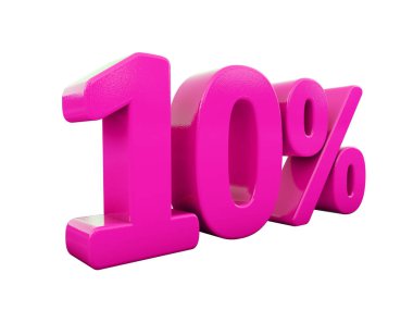 Yüzde 10 pembe işareti