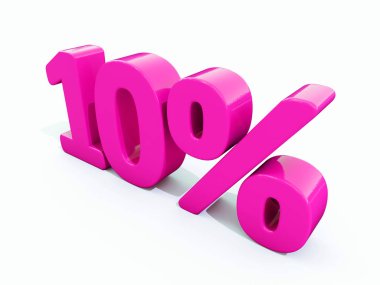 Yüzde 10 pembe işareti