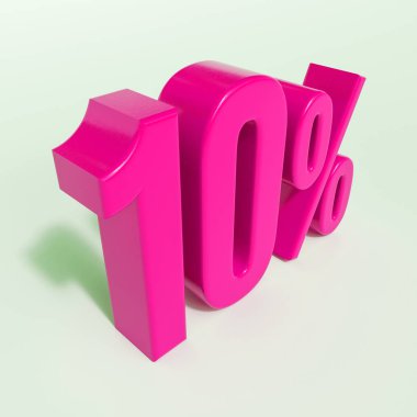 Yüzde 10 pembe işareti