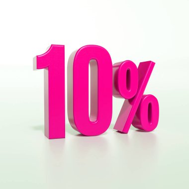 Yüzde 10 pembe işareti
