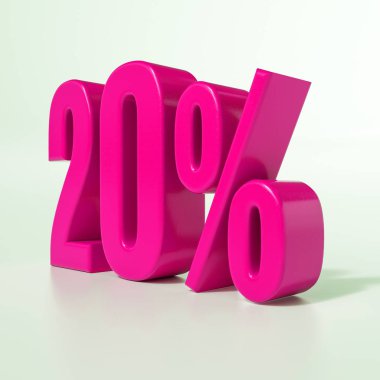 3D render, kırmızı yüzde beyaz zemin üzerine, özel indirim imzalayın