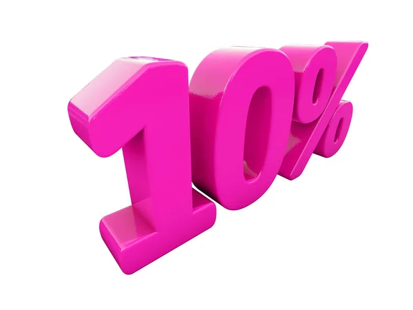 10 per cento rosa segno — Foto Stock