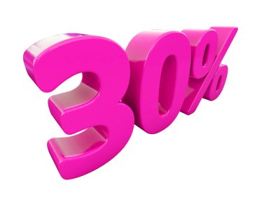 Yüzde 30 pembe işareti